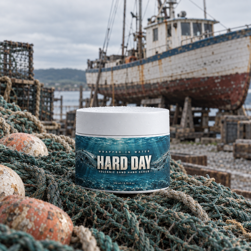 Hard Day volcanic sand hand scrub by Wrapped In Water